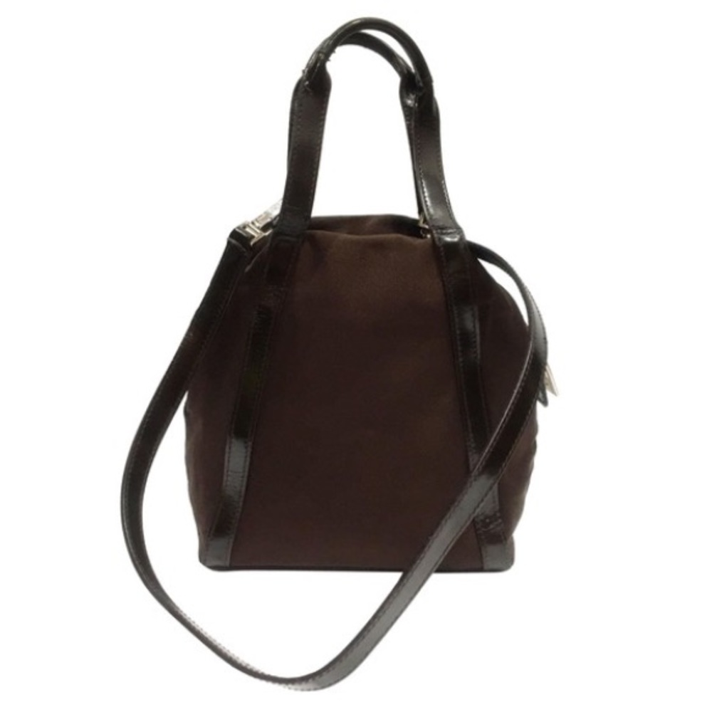 Gucci brown nylon and leather vintage mini satchel bag